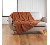 Douceur d'Intérieur – Plaid Wooly Terracotta – 180 x 220 cm – Bouclette unie