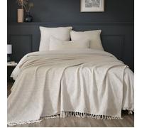 Plaid 180 x 220 cm - Coton Texturé Sixtine - Coloris Pampa - 210 g/m²