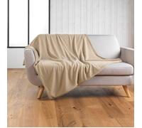 Plaid 180 x 220 cm en bouclette unie - Modèle Wooly Beige