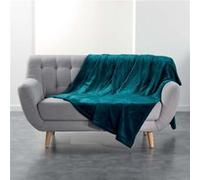 Douceur d'Intérieur – Plaid Doux Flanou – Flanelle unie 180 x 220 cm – Bleu