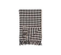 AltoBuy Josy - Plaid 180x130cm Beige et Noir à Motifs Pied-de-Poule