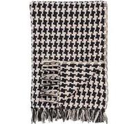 AltoBuy Josy - Plaid 180x130cm Beige et Noir à Motifs Pied-de-Poule