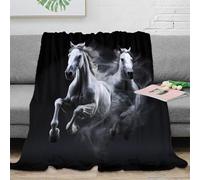 Plaid 3D Impression Cheval Au Galop Microfibre Décoration Intérieure Couverture Cheval Throw Blanket Douce pour Canapé 80×90(200x230cm)