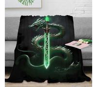 Plaid 3D Impression Dragon Épée Microfibre pour Adultes Adolescents Décoration Maison Fantasy Dragon Sword Jeté Doux Chaud Canapé Lit 40x50(100x130cm)