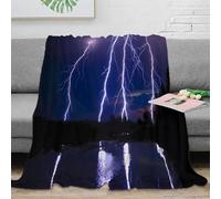 Plaid 3D imprimé Ciel Nocturne Foudre en Microfibre décoration Maison Couverture Orage Adulte canapé lit 50x60(127x152cm)