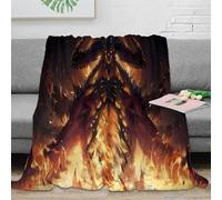 Plaid 3D imprimé Motif feu en Microfibre décoration Maison Couverture Flamme ado Adulte canapé lit Douce Chaude 60x80(150x200cm)