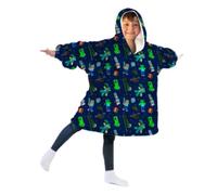 Plaid à Capuche Enfant Minecraft Polaire - Sweat Plaid 7-14 ans - Couleur:Bleu Taille:Taille Unique - Bleu