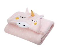 Atmosphera - Plaid à capuche Licorne Rose 100 x 140 cm - Enfant