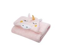 Atmosphera - Plaid à capuche Licorne Rose 100 x 140 cm - Enfant