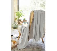 Plaid à franges 130 x 160 cm - Double Gaze de Coton - GAÏA Nuage