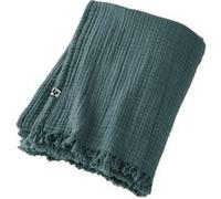 OUREA - Plaid à Franges 180x220cm 4 Epaisseurs Gaze de Coton Canard - Altobuy