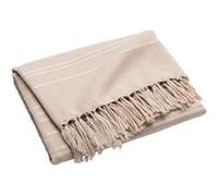 Douceur d'Intérieur Plaid LILIA 240 x 260 cm 100% coton Beige avec franges