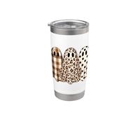 Plaid à pois et imprimé léopard Boho Ghosts pour Halloween pour filles Gobelet isotherme en acier inoxydable double paroi