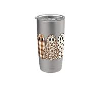 Plaid à pois et imprimé léopard Boho Ghosts pour Halloween pour filles Gobelet isotherme en acier inoxydable double paroi