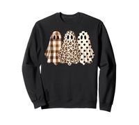 Plaid à Pois et imprimé léopard Boho Ghosts pour Halloween pour Filles Sweatshirt