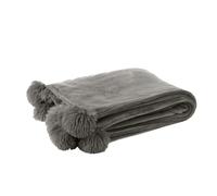 Plaid à Pompons "Blanket" 130x170cm Gris