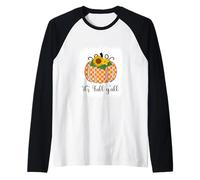 Plaid Amusant d'halloween Citrouille Buffle Orange It's Fall Y'all Manche Raglan