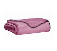 Plaid - ANEMONE - 180 x 200 cm - Rose - Rectangulaire - Lavable à 30°