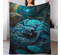 Plaid araignée Couverture Polaire, Couverture Duveteuse Super Douce Chaude, Légère, Couverture en Peluche Souple pour Lit Sofa Canapé-lit（150×200cm）