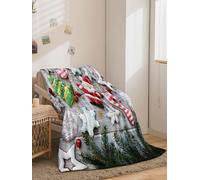 Plaid Arbre Doré Vert Jeté de Canapé Flanelle et Laine Agneau Plaid Enfant Conception Recto Verso Couverture Canapé Mou Couvre Canape Soins Faciles Couverture Été Lavable Blanket 150x180cm