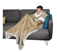 Vivezen - Couverture polaire intégrale avec manches et poche - 120 x 160 cm - Sherpa - Enfant