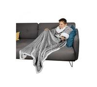 Vivezen Couverture polaire intégrale 120×160 cm – manches et poche – Sherpa et flanelle – Enfant