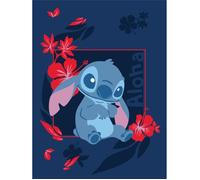 Plaid - AYMAX - Lilo & Stitch - 150x110 cm - Bleu - Coton - Lavable en machine