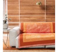 Plaid Bassetti Kerala O1 Orange Rouge - Dimensions 135x190 cm en Coton Rembour