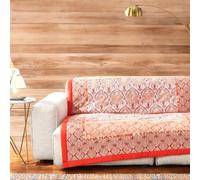 Plaid Bassetti Kerala O1 Orange Rouge - Dimensions 135x190 cm en Coton Rembour