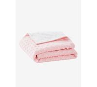 VERTBAUDET Couverture bébé bi-Face Minky/Molleton Stella Rose 75X100