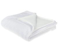 Plaid Blanc 200 x 220 cm Couvre-Lit Très Doux Haute Qualité pour Chambre Cosy Bj