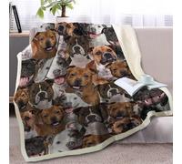 Plaid Blanc Marron Animal Plaid Enfant Jeté de Canapé Flanelle et Laine Agneau Blanket Conception Recto Verso Couverture Mou Couvre Canape Soins Faciles Couverture Polaire Lavable Plaide 150x150cm