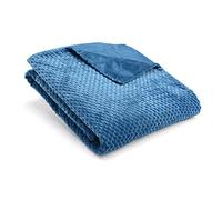 Plaid bleu nuit, collection Damier, 130x170 cm, Amadeus