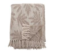 Plaid Bloomingville Gabriela Brun Beige Branches De Sapin 160x130 Cm