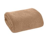 Plaid bouclé - Imitation fourrure de mouton - Couverture moelleuse pour genoux - Douce et chaude - Couverture TV - Couverture de canapé, taie d'oreiller - Beige - 150 x 200 cm