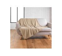 Douceur d'Intérieur, Plaid (125 x 150 cm) Wooly Beige, Bouclette Unie