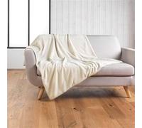Douceur d'Intérieur – Plaid Wooly – 125 x 150 cm – Naturel, bouclette unie