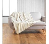 Plaid bouclette unie Wooly Naturel 180x220