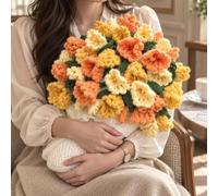 Plaid Bouquet de Fleurs au Crochet, Plaid Fleur, Flower Blanket Bouquet | Couverture finie, pliable en bouquet, idéale comme décoration intérieure ou cadeau pour la Fête des Mères et Noël
