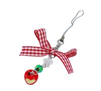 (plaid bow apple) Porte-clés mignon en perles avec nœud papillon pour téléphone, idéal pour les fêtes et les rendez-vous (multicolore)