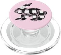 Plaid Bunny Easter Rabbit Black & White Flower Bunny Floral PopSockets PopGrip pour MagSafe