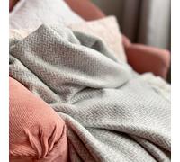 Plaid cachemire et laine gris argenté