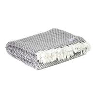 Plaid cachemire et laine gris souris