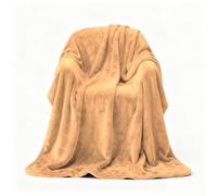 Plaid Canapé 100 x 160 cm Doux et Chaud Couverture en Polaire Polyvalente pour Printemps Automne Canapé Ou Lit, Beige