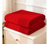 Plaid Canapé 125 x 150 cm Flanelle Doux et Chaude Plaid Chaud Hiver Polyvalente pour Lits, Canapés, Chaises et Divans, Rouge