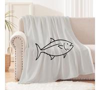 Plaid canapé 180x220 cm Poisson Ligne Noir Et Blanc Plaid Anti Poil Couverture en Polyester Douce pour canapé lit extérieur Voyage Camping, légère Chaude pour Toutes Saisons EM2130-254