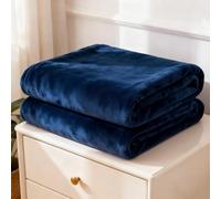 Plaid Canapé 85 x 200 cm Flanelle Doux et Chaude Plaid Chaud Hiver Polyvalente pour Lits, Canapés, Chaises et Divans, Bleu Foncé