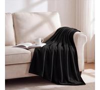 Plaid Canape Couverture Polaire 125 x 145 cm Doux et Chaud Plaid Chaud Hiver Toutes Saisons pour Printemps Automne Canapé Ou Lit, Noir