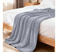 Plaid Canape Couverture Polaire 75 x 170 cm Flanelle Doux et Chaude Couverture Lit Polyvalente pour Lit Canapé Voyage, Gris Clair