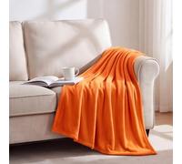 Plaid Canape Couverture Polaire 80 x 155 cm Doux et Chaud Plaid Chaud Hiver Toutes Saisons pour Printemps Automne Canapé Ou Lit, Orange